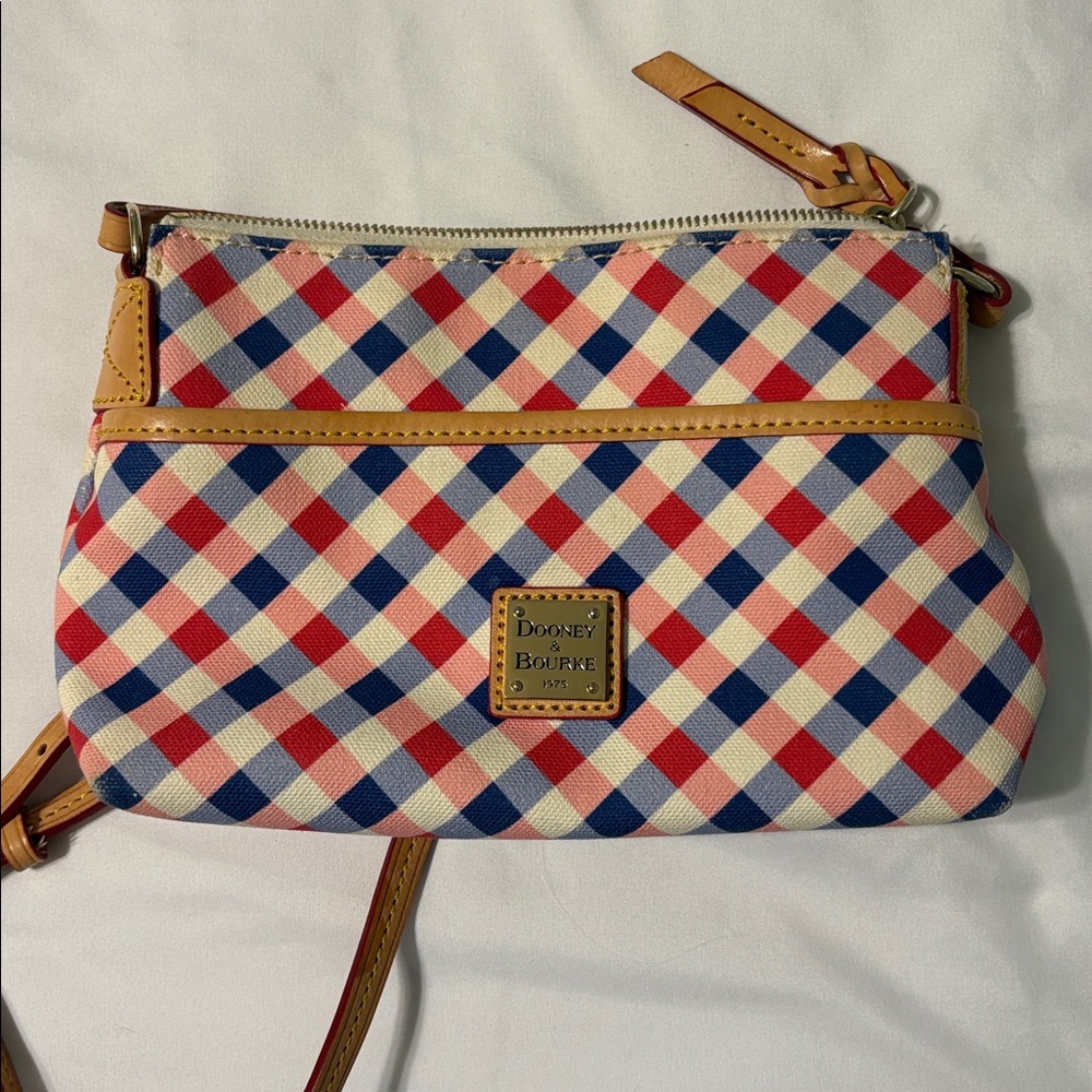 Dooney & Bourke Red and Blue Plaid Crossbody